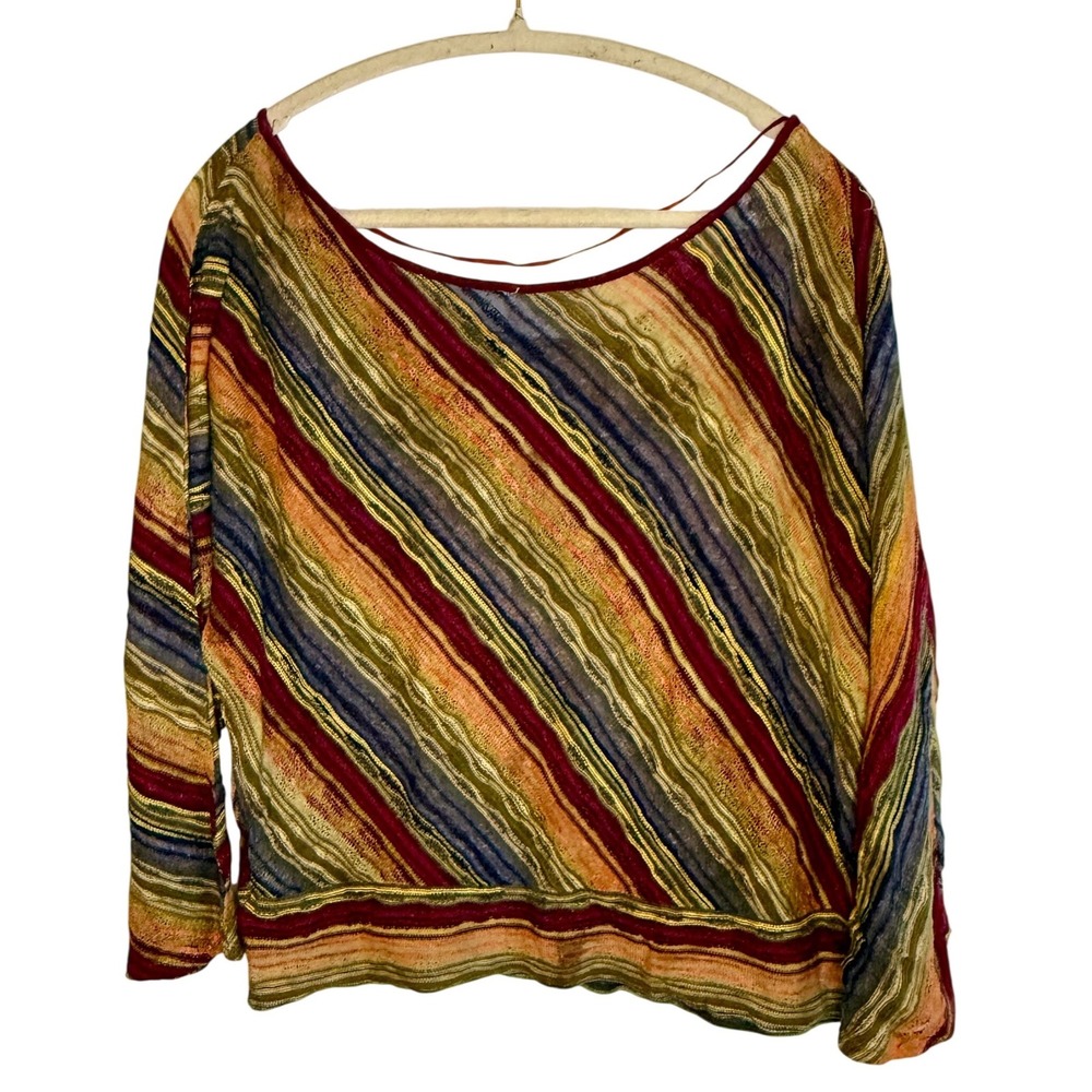 Free People Striped Knit Boho‎ Sweater Top Women M